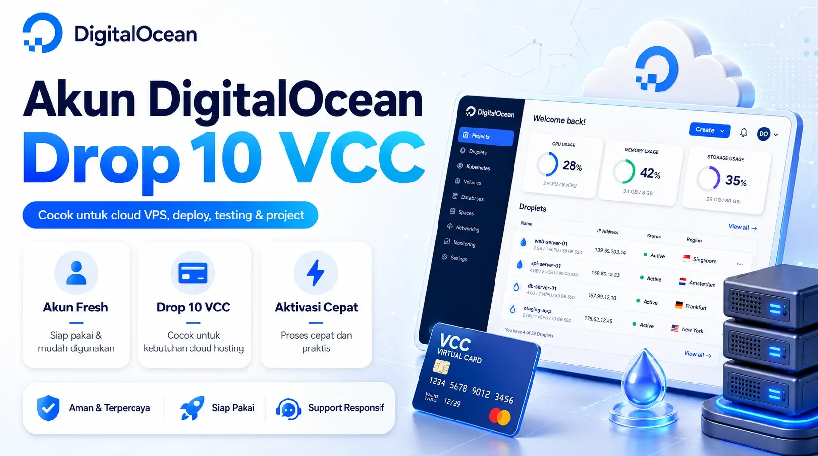 Thumbnail produk Digital Ocean 10 Droplets VCC